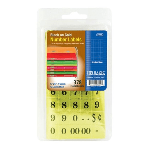 GOLD FOIL NUMBER LABEL