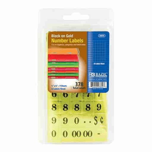 GOLD FOIL NUMBER LABEL