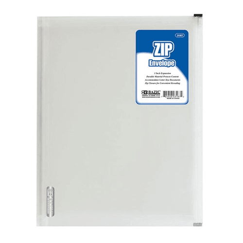 Clear Letter Size Zip Envelope