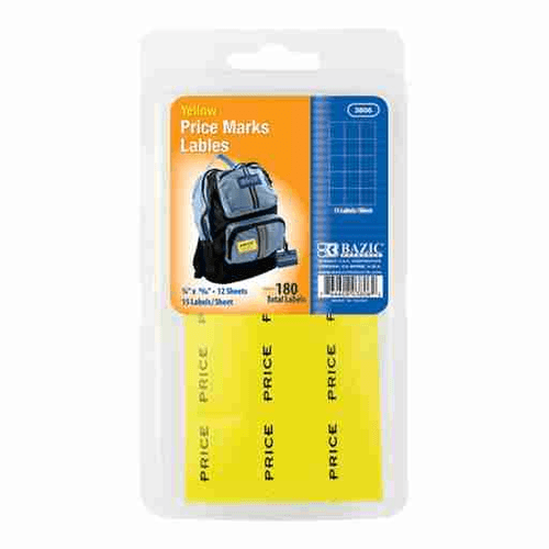 YELLOW PRICE MARK LABEL