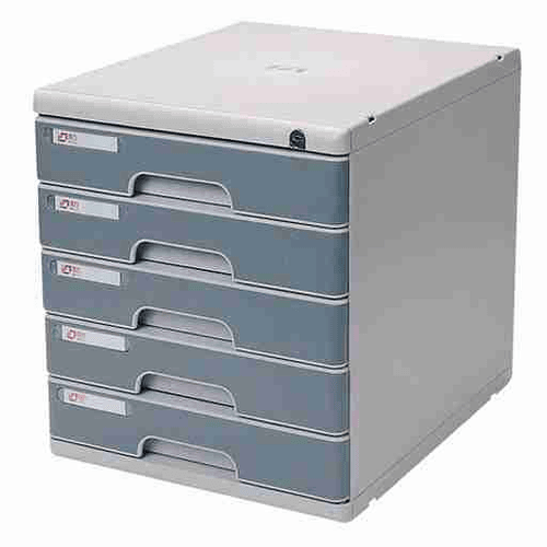 Box 5 Drawers with Key Black