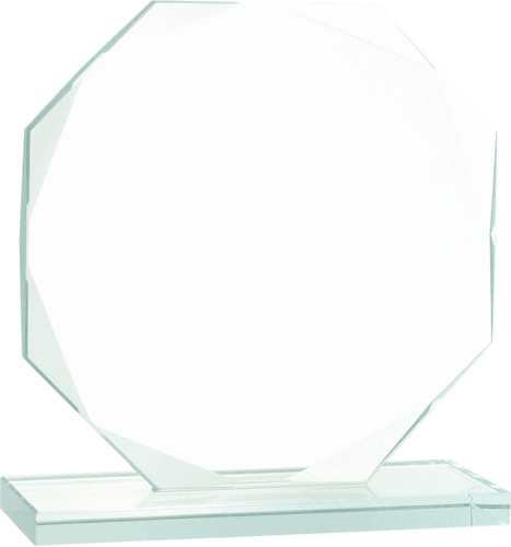 6" OCTAGON JADE GLASS AWRD