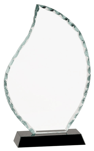 FC11 8 1/2 inch Flame Facet Glass on Black Base