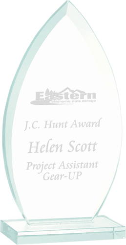 8.75" 0VAL JADE GLASS AWARD