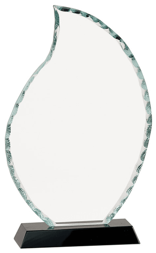 FC12 - 9 1/2 inch Flame Facet Glass on Black Base