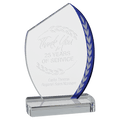7 1/2" Blue Slant oval Edge Glass