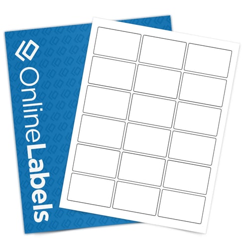 White Rectangular Labels -2.5" x 1.563" 18 SHT 5PCS