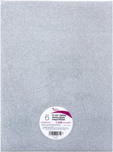 CousinDIY Glitter Sticky Back Foam Sheets 9"X12" 6/Pkg-Neutrals
