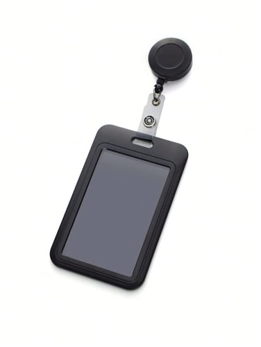 1pc Simple Solid Color Lanyard Id Card