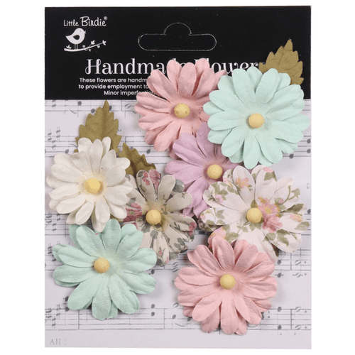 Little Birdie Valerie Paper Flowers 8/Pkg Fairy Garden