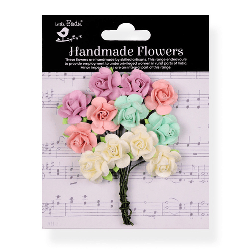 Little Birdie Catalina Paper Flowers 12/Pkg Fairy Garden