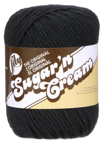 Lily Sugar'n Cream Yarn - Solids-Black