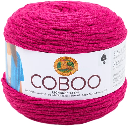 Lion Brand Coboo Yarn-Magenta