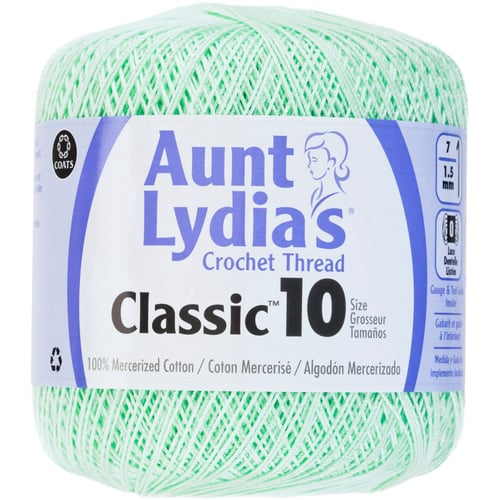 MINT GRN  -AUNT LYDIA CRO COTTN