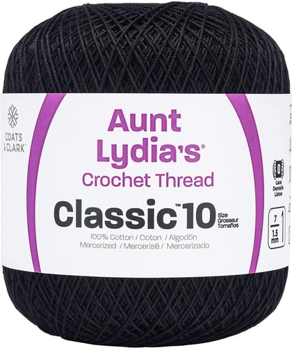 BLACK     -AUNT LYDIA CRO COTTN