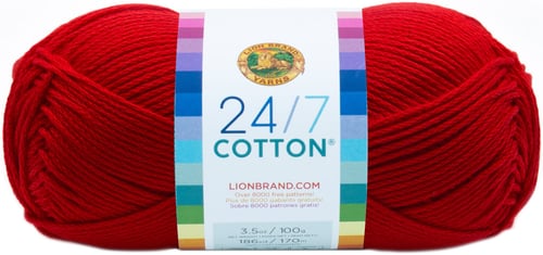 Lion Brand 24/7 Cotton Yarn-Red