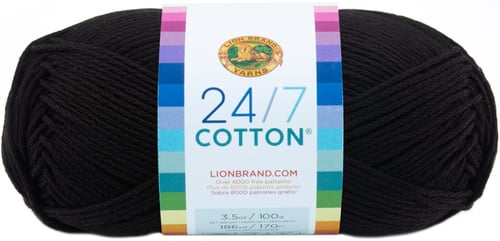 Lion Brand 24/7 Cotton Yarn BLACK