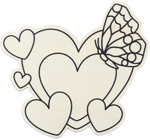 CousinDIY MDF Shape-Heart Butterfly