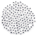 CousinDIY Alphabet Beads 7mm 150/Pkg-White Round With Black Letters