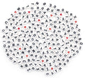 CousinDIY Alphabet Beads 7mm 250/Pkg-White Round With Black Letter