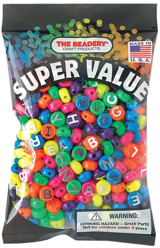 The Beadery Alphabet Beads 10mm-Neon