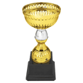 7" Gold & Silver Metal Cup with Plastic Stem and Base