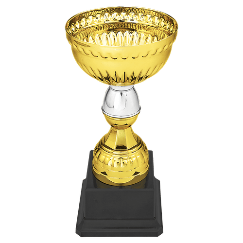 7" Gold & Silver Metal Cup with Plastic Stem and Base