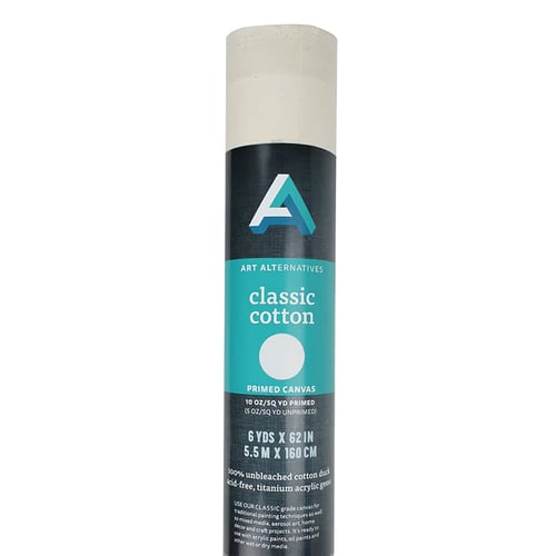 Art Alternatives Primed Classic Cotton Canvas Roll, 62 inches x 6 yds., 10 oz.