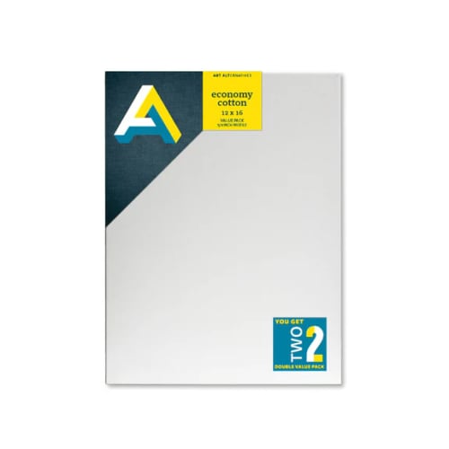 Art Alternatives Economy Cotton Stretched Canvas, 12 in x 16 in, 2/Pkg.