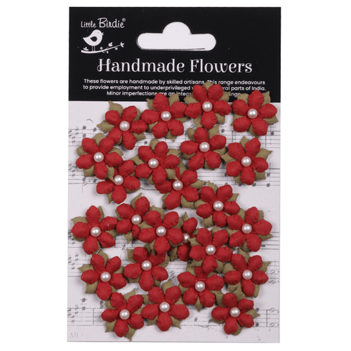 Little Birdie Elira Paper Flowers 24/Pkg Cardinal Red