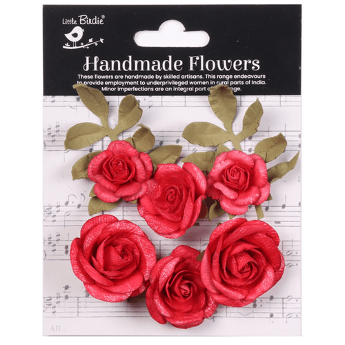 Little Birdie Foina Paper Flowers 8/Pkg Cardinal Red