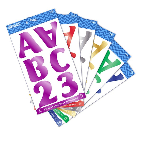 2‚Äù Metallic Color Alphabet Stickers,(10 SHEETS)