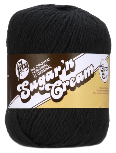 Lily Sugar'n Cream Yarn - Solids Super Size-Black