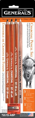 General Pencil Charcoal Pencil Kit-Blistercarded