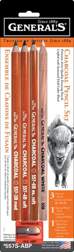 General Pencil Charcoal Pencil Kit-Blistercarded