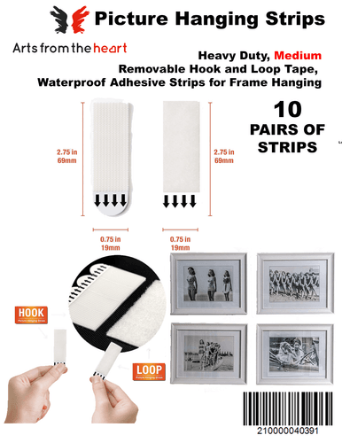 AFTH Picture Hanging Strips, LARGE, 10 SETS