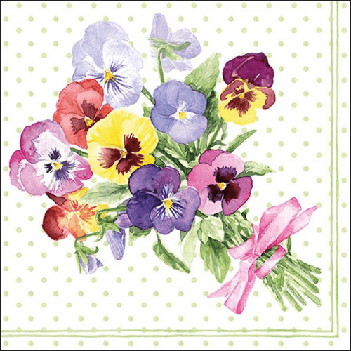 Napkin 33 Bunch of Violets Green FSC Mix 20 PC
