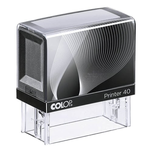 Colop Printer 40; Blue Pad  Self Inking Rubber Stamp 59mm x 23mm