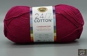 Lion Brand 24/7 Cotton Yarn MAGENTA
