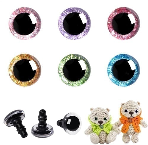 AFTH Plastic Safety Crochet Color Eyes, 18mm, 5pair
