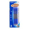 Optima Blue Retractable Oil Gel Pen w/ Grip (3/Pack)
