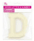 D WOOD LETTER BEVEL CUT (NATURAL) 11x1.2CM