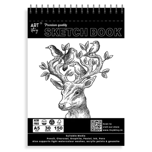 Little Birdie Premium Quality Sketch Book 30 Sheets-A5