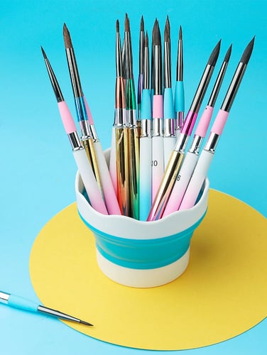 Foldable Silicone Art Brush Holder, 1PC