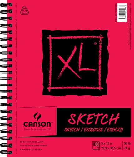 Canson Universal Spiral Sketch Book 9"X12"-100 Sheets