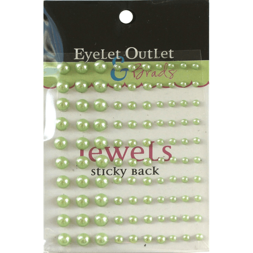 Eyelet Outlet Adhesive Pearls Multi-Size 100/Pkg Green