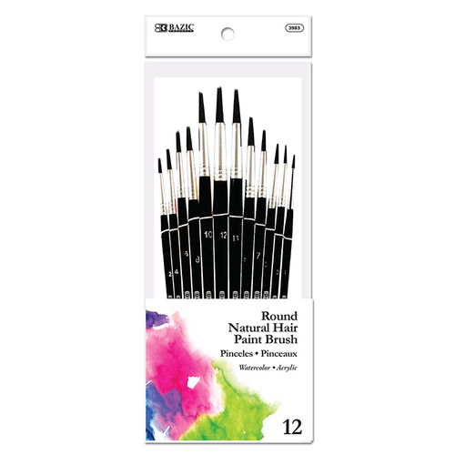 Flat Natural Bristle Paint Brush (9/Pack)