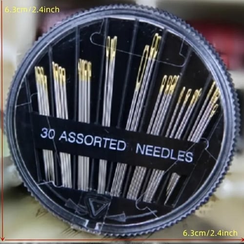 30pcs Golden Tail Hand Sewing Needles With Black Storage Case