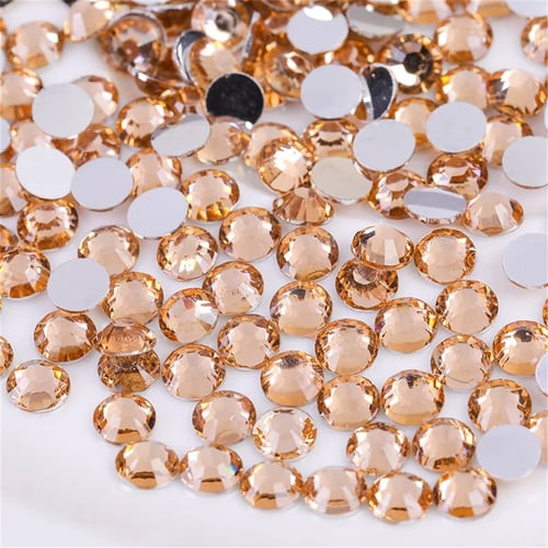 SS30 6mm Flatback Rhinestones Round Gems Crystals, Champagne