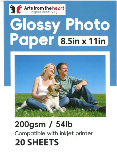 Inkjet Photo Paper - 8.5 x 11 inches - Glossy - 20 sheets